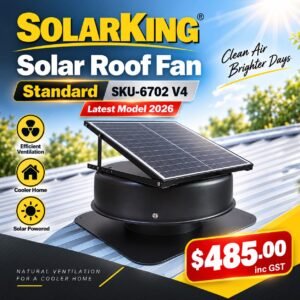 1 x SolarKing Solar Roof Ventilation Fan V4 (6702)–320mm
