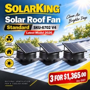 3 x SolarKing Solar Roof Ventilation Fan V4 (6702)–320mm