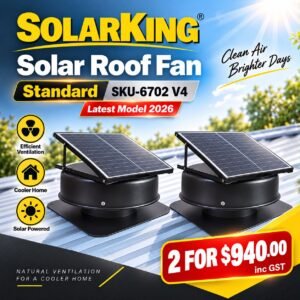 2 x SolarKing Solar Roof Ventilation Fan V4 (6702)–320mm