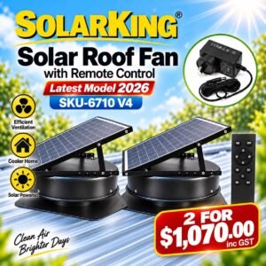 2 x SolarKing Wireless Solar Roof Ventilation Fan V4 (6710)–320mm